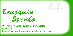 benjamin szinko business card