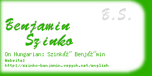 benjamin szinko business card